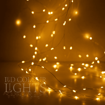 LED гірлянда "Світлячки - водоспад" - 160 LED: 10 ліній по 1,6 м - від USB з пультом - теплий білий LED гірлянда "Світлячки - водоспад" - 160 LED фото