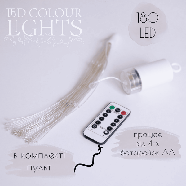 LED гірлянда "Феєрверк" &ndash; 180LED &ndash; (тепл.білий + блакитний + червоний) LED гірлянда "Феєрверк" &ndash; 180LED &ndash; (тепл.білий + блакитний + червоний) фото