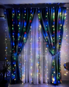 LED штора "Роса" &ndash; 3*3 м &ndash; від USB з пультом &ndash; мультиколор copy_LED штора "Роса" &ndash; 3*3 м &ndash; від USB з пультом &ndash; мультиколор фото